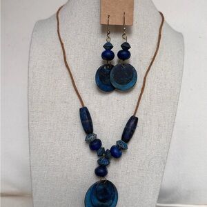 Elegant Blue Necklace and Earring Set